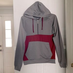 NWT MtL Made to Live NYC gray burgundy hoodie